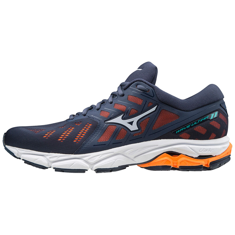 Panske Bezecke Topanky Mizuno Wave Ultima 11 Indigo/Oranžové Vypredaj ITDU07925